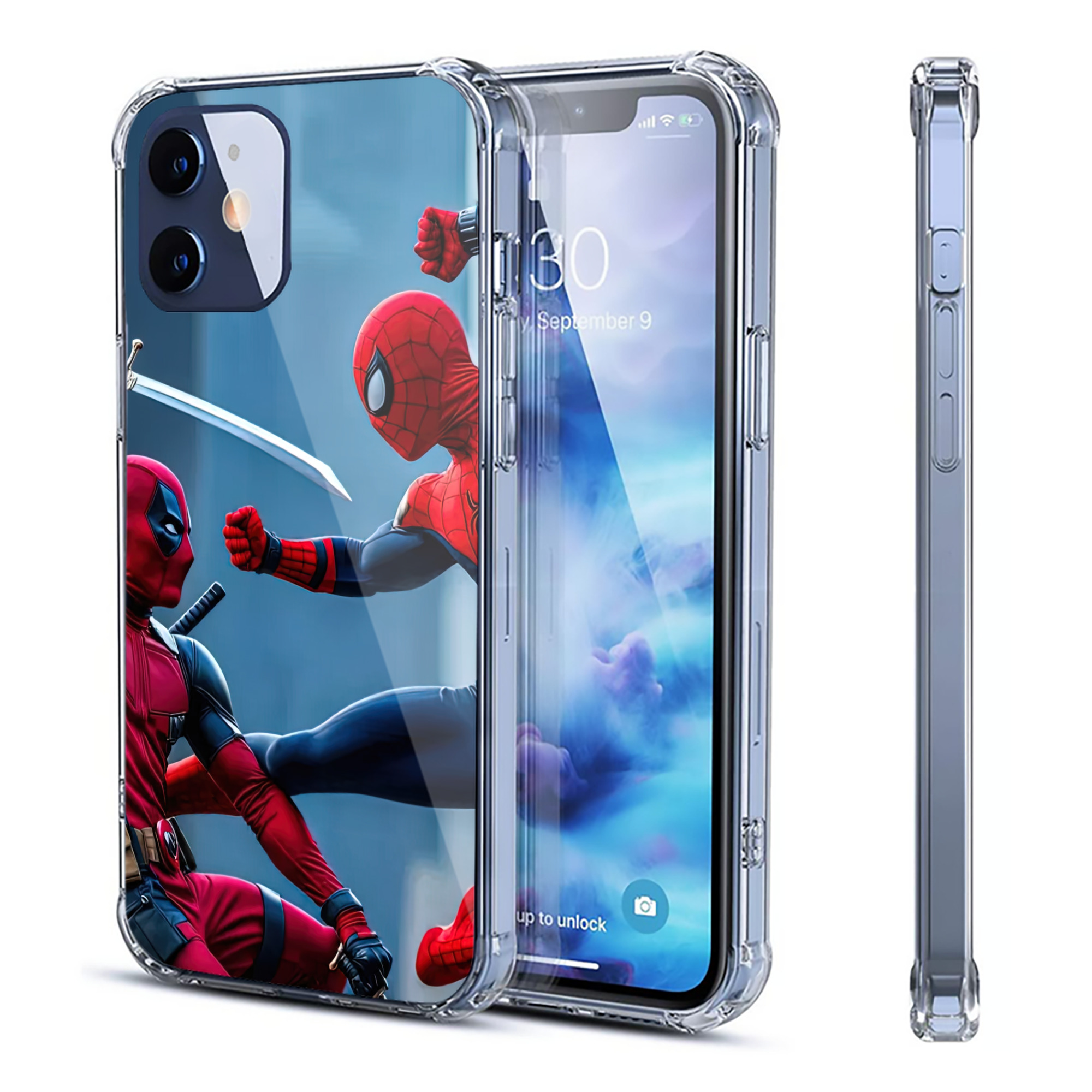 （画像用） Spider Man スパイダーマン 【iPhone 12シリーズ対応】透明スマホケース（クリアソフトケース）